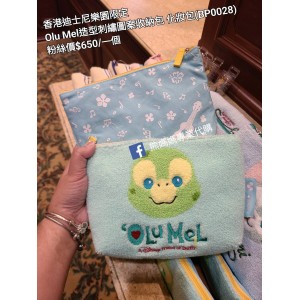 香港迪士尼樂園限定 Olu Mel 造型刺繡圖案收納包 化妝包 (#BP0028)